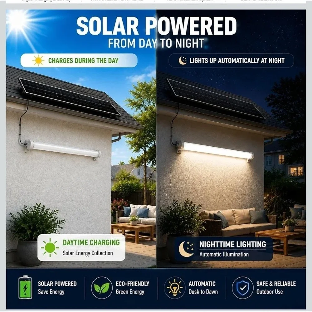 MMKT Solar Powered Shed Light with Motion Sensor & Remote Control,